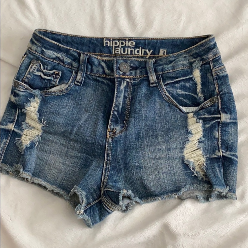 High waisted rustic shorts